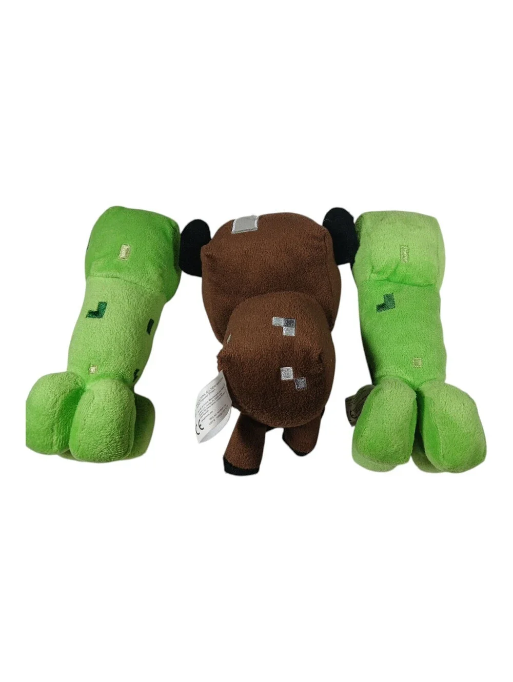 3 Minecraft lot Creeper Plush Stuffed Toy Green & Black Mojang 2013 & 2014 Cow